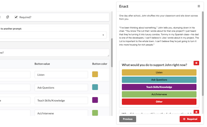 Rehearsals project interface